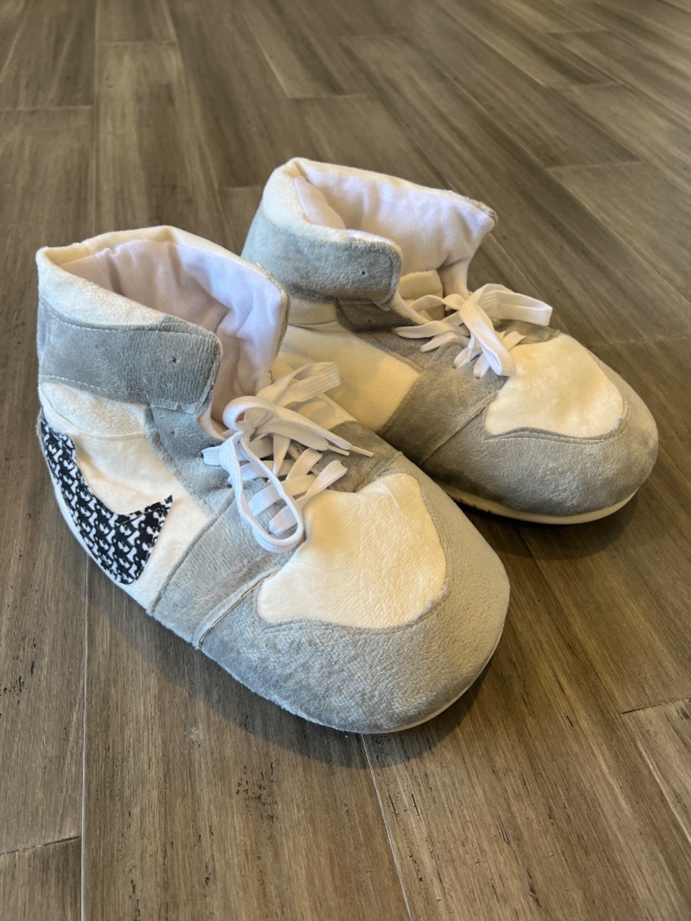 Soft Plush Oversized High Top Sneaker Novelty Slippers House Shoes OS